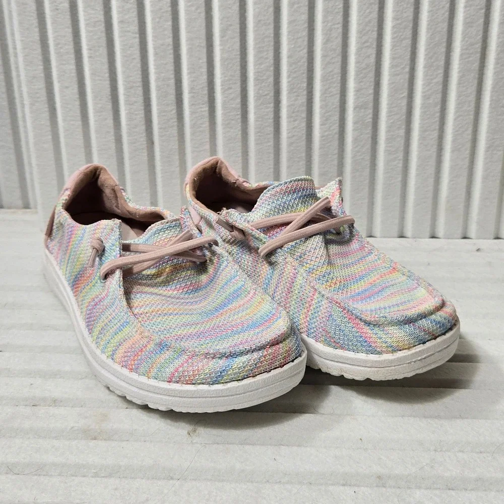 Hey Dude Wendy Youth Sox Pastels‎ Multi Color Slip On Loafers Size 5Y 130255074